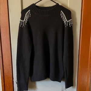 Black Sweater with Jewel Details